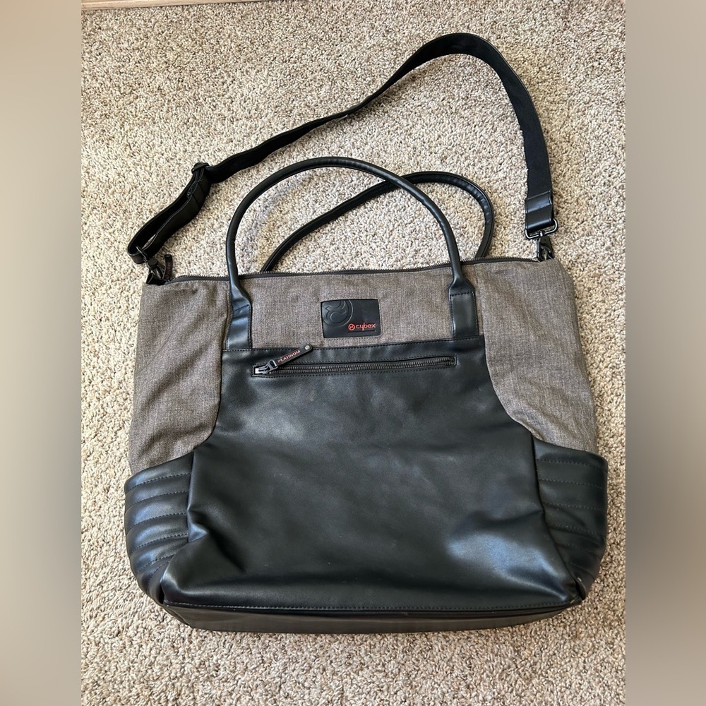 Cybex Platinum Priam Changing Bag Black Gray Women’s Travel Carry Baby Tote Zip